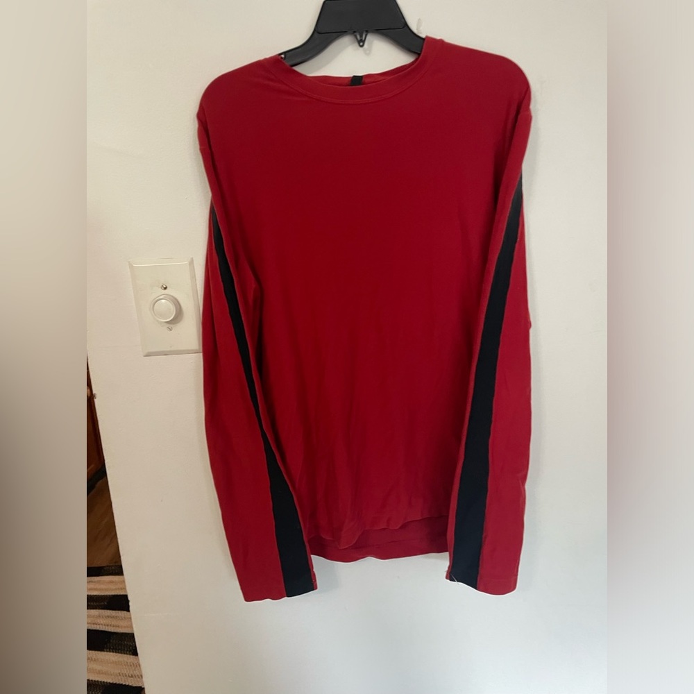 Mens Red & Black Banana Republic Soft Pullover Shirt Med